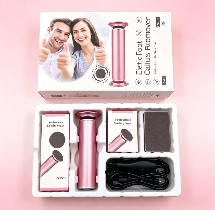 SPBTAR Electric Foot File – Rechargeable Callus Remover with Adjustable Speed & Rotating Heads. Safe, Painless At-Home Pedicure Kit for Smooth Feet. Perfect for Men & Women