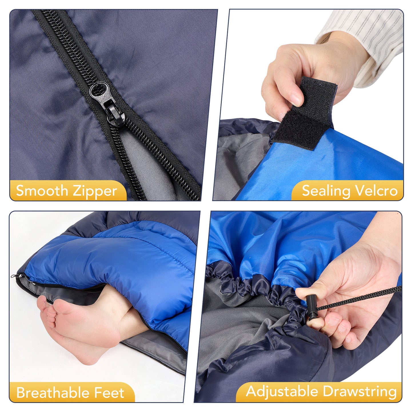 SPBTAR Sleeping Bag, Waterproof Windproof Lightweight Sleeping Bags for Adults & kids with Compression Sack, All Season Sleeping Bags for Camping, Hiking, Travel, Outdoor
