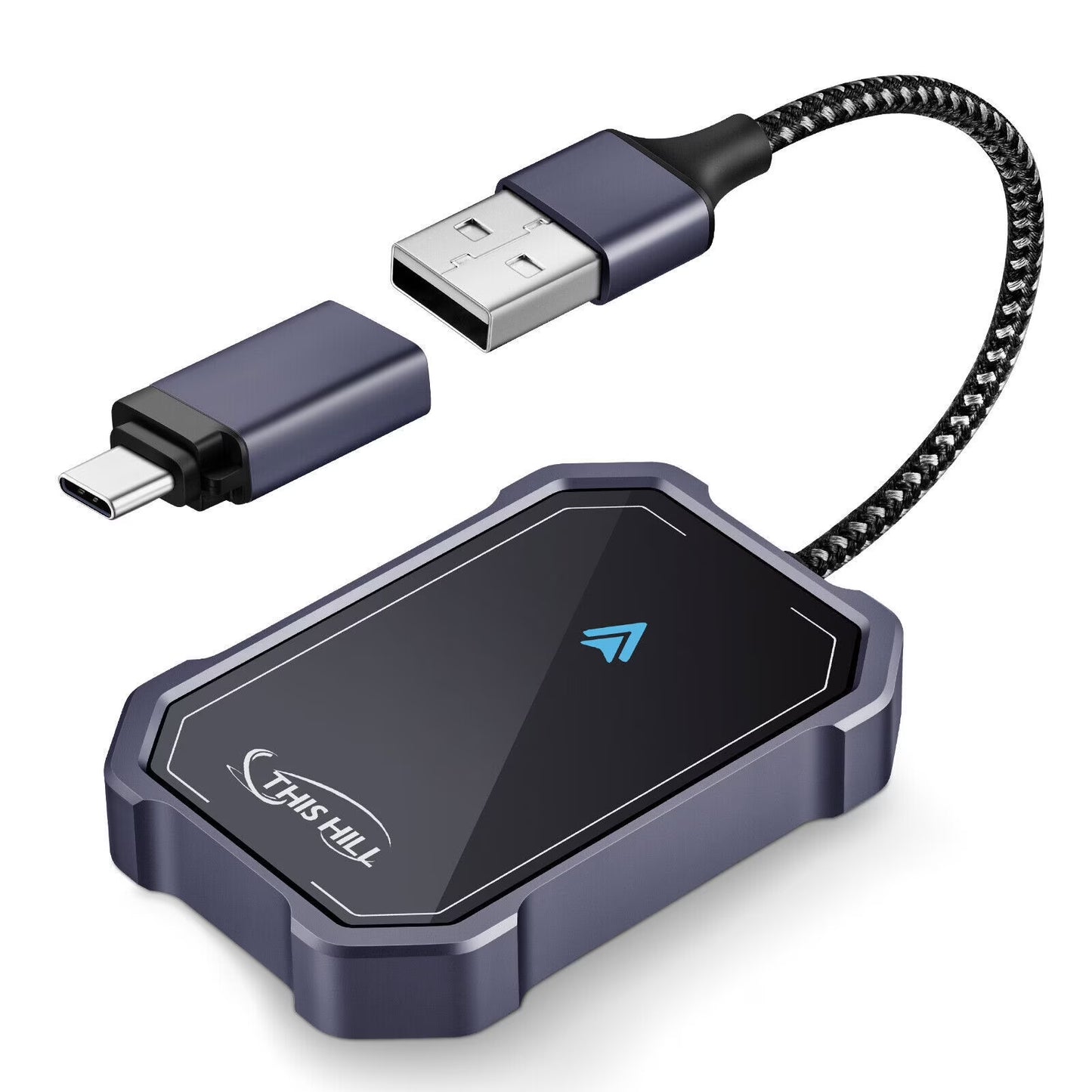 SPBTAR Wireless Carplay Adapter for Cars - Plug and Play USB A/C Dongle Converts Wired to Wireless Carplay, Compatible with Factory Wired Carplay Models (2016+), iOS, Aluminum Alloy