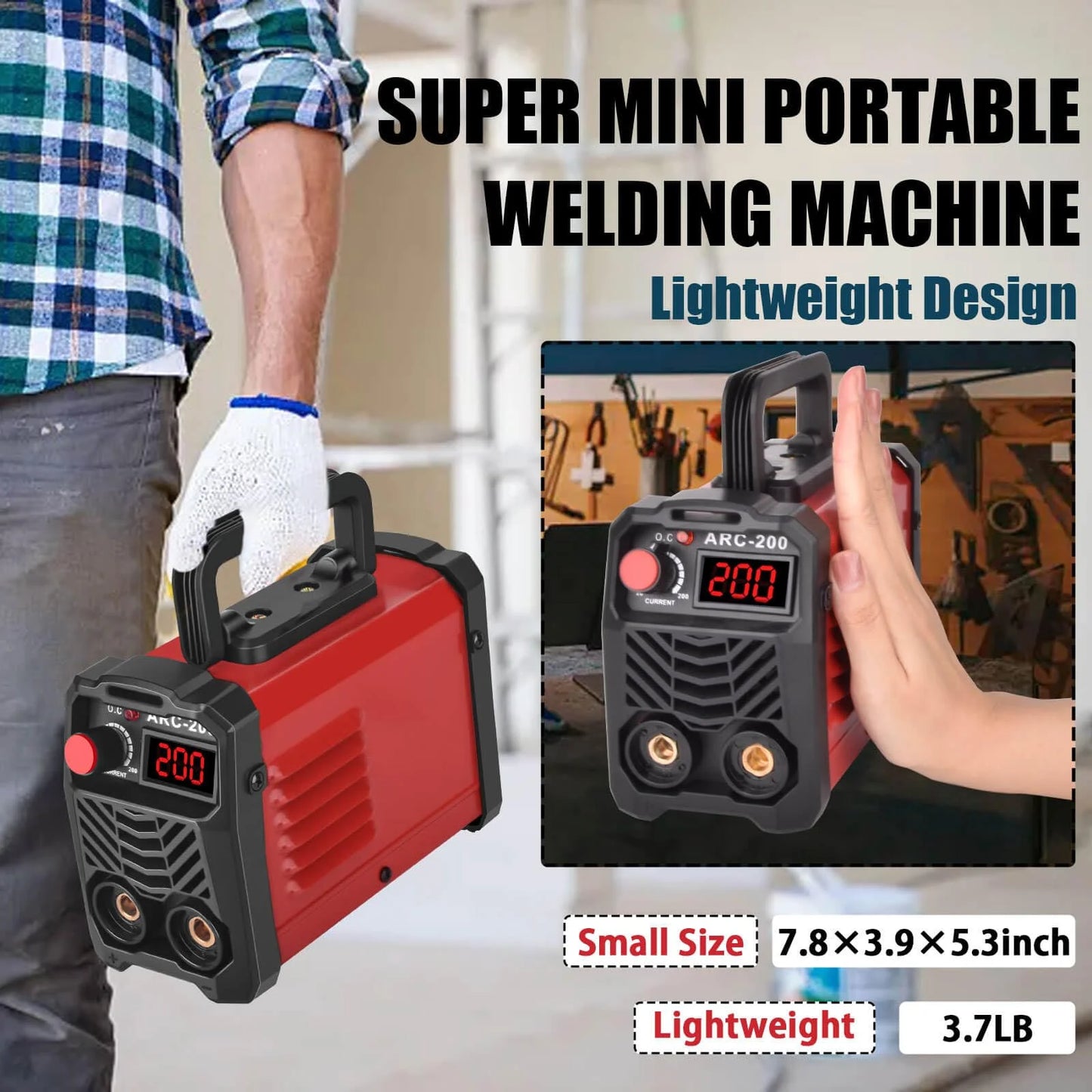 SPBTAR Stick Welder 200Amp 110V ARC Welding Machine, Mini Portable IGBT Inverter Welder Kit w/ 20 Rods, Hot Start, Anti-Stick, Arc Force, for 1/16-1/8" Rod