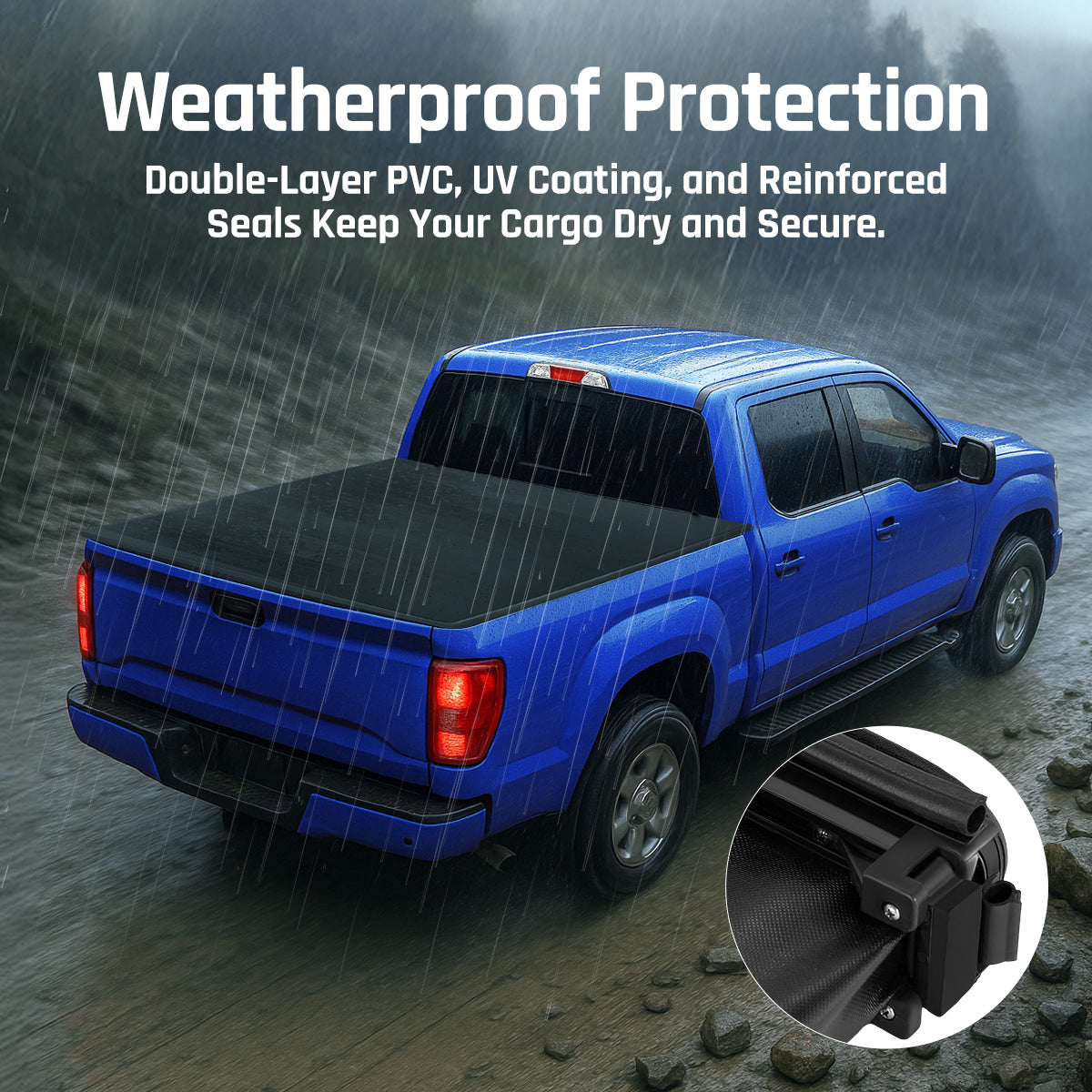 SPBTAR Soft Tri-fold Truck Bed Top Tonneau Cover, 6.75 ft Soft Tonneau Cover for 2017-2025 Ford F250 F350 Super Duty