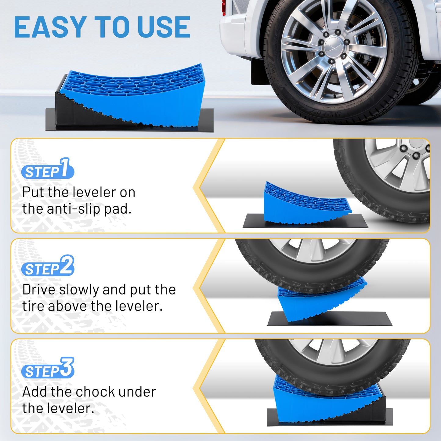 SPBTAR RV Leveling Blocks Kit, 2Packs Camper Leveling Blocks System Kit for RVS Trailer with Carrying Bag, Anti-Slip Mats, T Bubble Level Up to 35000 Lbs