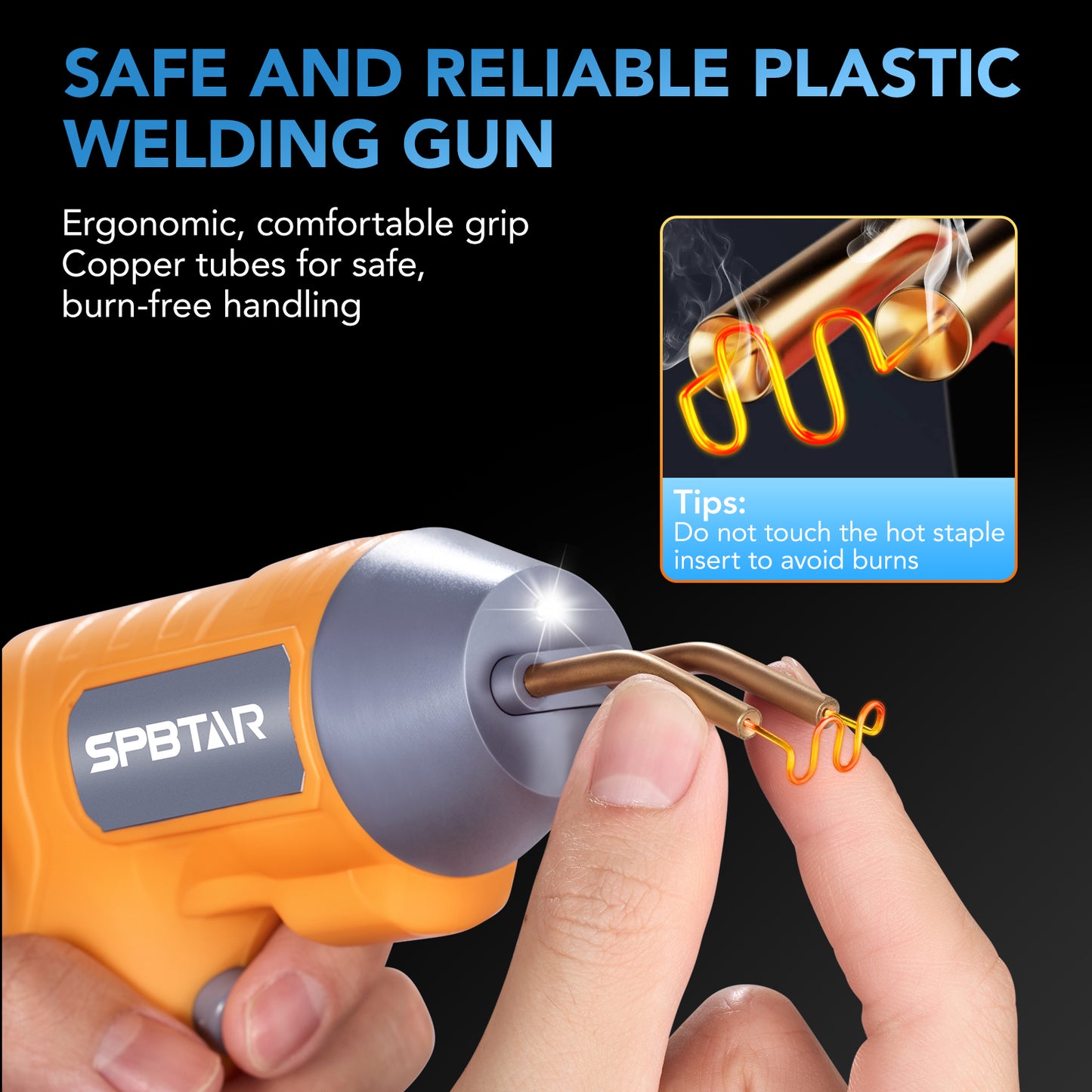 SPBTAR Cordless Plastic Welder, 900PCS Hot Staples Plastic Welding Kit with 5.0Ah Battery, LED Light, Pilers and Portable Toolbox, Staple Gun Plastic Repair Kit for Toys, Car Bumper, Plastic Crack