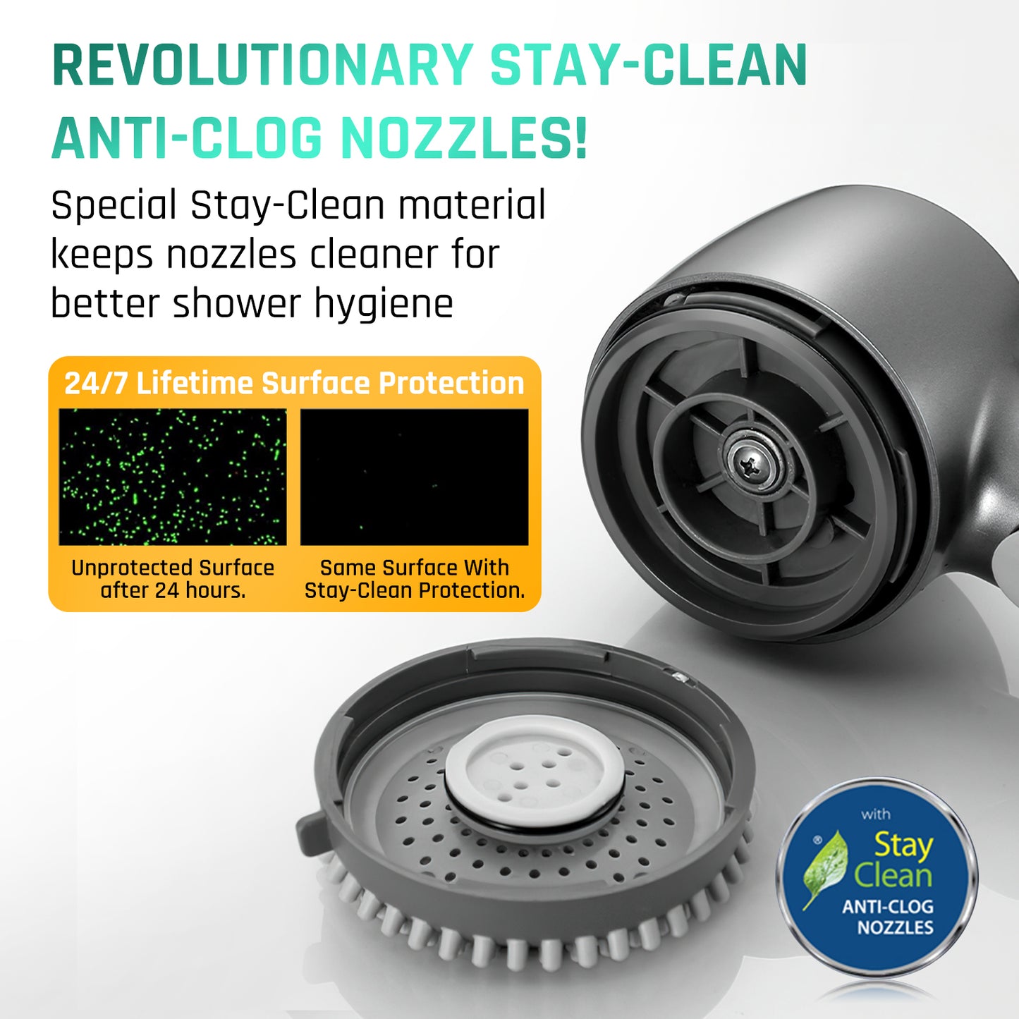 SPBTAR Shower Head, Detachable Shower Head with Handheld, Two Water Filters, High Pressure Shower Heads with Hose 59 inch Stainless Steel and Adjustable Bracket