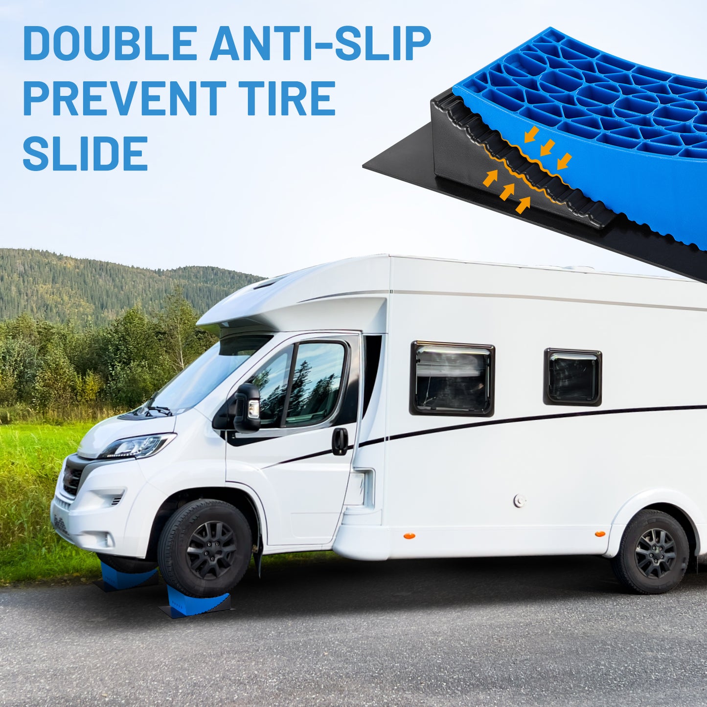 SPBTAR RV Leveling Blocks Kit, 2Packs Camper Leveling Blocks System Kit for RVS Trailer with Carrying Bag, Anti-Slip Mats, T Bubble Level Up to 35000 Lbs
