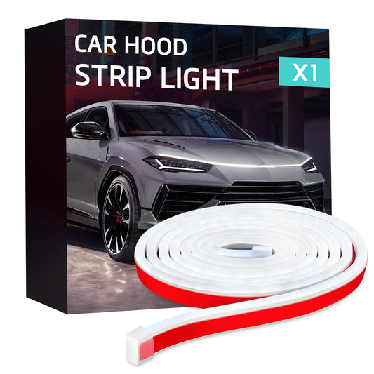 SPBTAR 71" Car Led Lights, LED Car Hood Lights Exterior Waterproof RGB Light for Car,Universal Engine Cover Decoration Accessories for Cars (White)