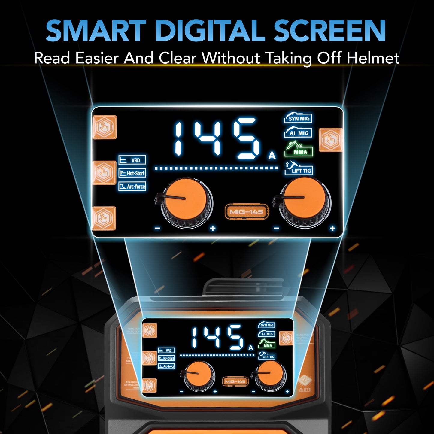 145 Amp 4-in-1 MIG Welder, 110V Flux Core Welder with MIG, Lift TIG, and Stick Functions, IGBT Inverter, for Steel, Stainless, and Alloy, Ideal for Home DIY, Auto Repair & Metal Projects