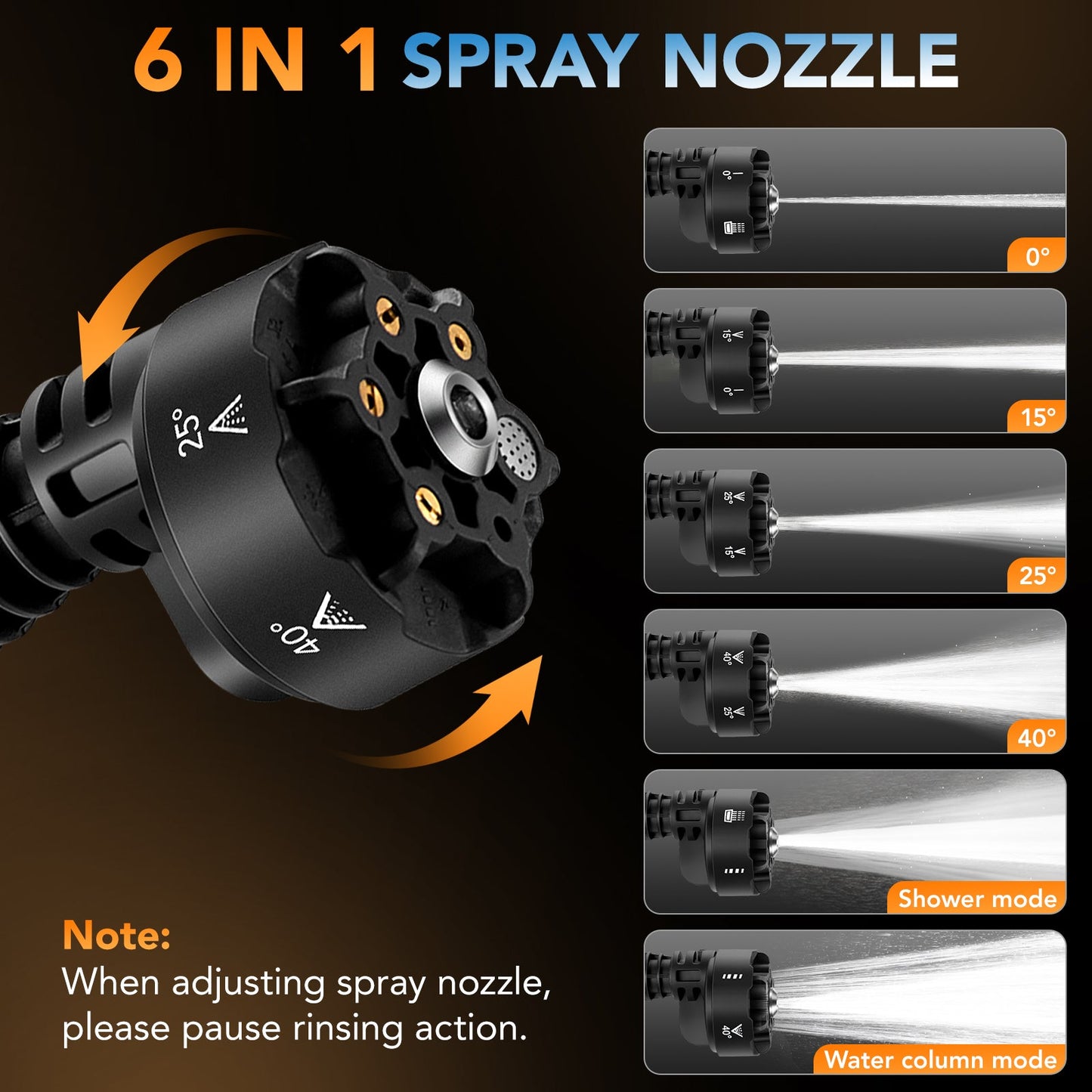 SPBTAR Cordless Pressure Washer, 1500 PSI 3.4 GPM Portable High Pressure Cleaner with Brushless Motor, 6-in-1 Adjustable Nozzle, Power Washer for Car, RV, Deck, Yard