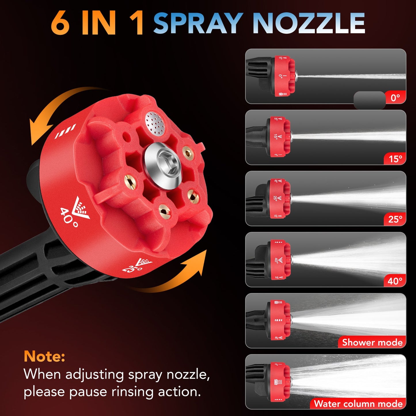 SPBTAR Cordless Pressure Washer, 1300 PSI 3.0 GPM High Power, Brushless Motor, 6-in-1 Adjustable Nozzle, Portable Cleaner for Car, RV, Boat, Yard