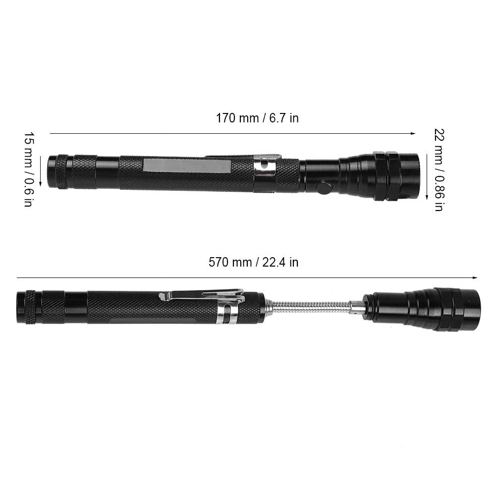 SPBTAR Telescoping Magnetic Flashlight, 22" LED Extendable Work Light with 360° Swivel Magnet Head, Pickup Tool, Gifts for Men Women Dad Husband Mechanic