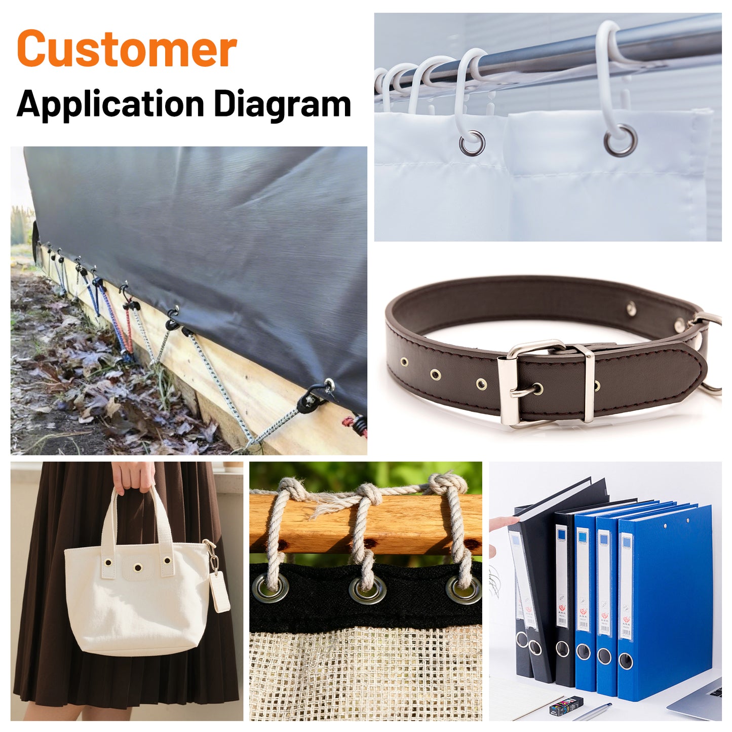 SPBTA Grommet Tool Kit, 3/8 Inch Grommet Kit with 500pcs Grommets Eyelet Plier Set, Handheld Eyelet Hole Punch Pliers Grommet Press Kits for Fabric Tarps Leather