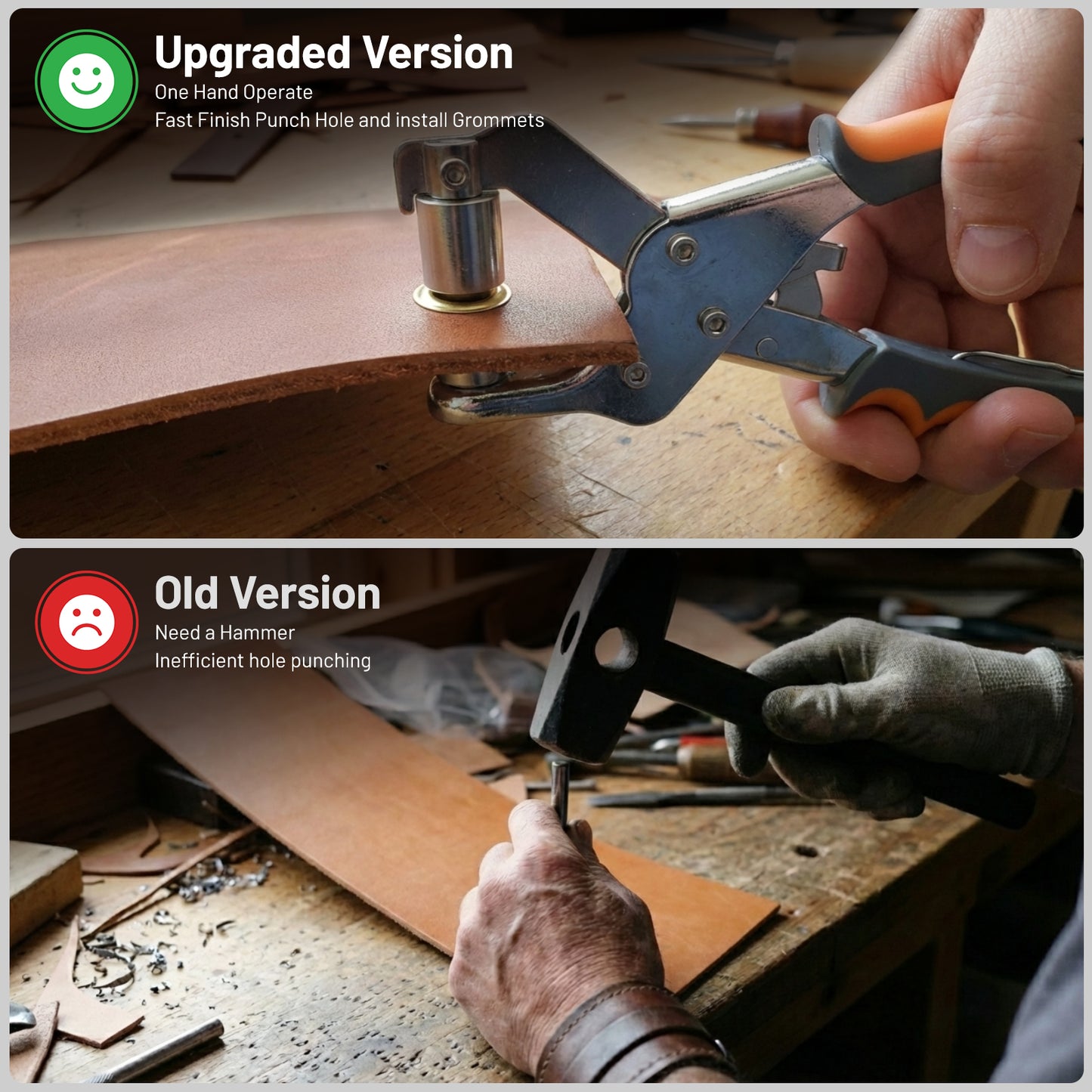 SPBTA Grommet Tool Kit, 3/8 Inch Grommet Kit with 500pcs Grommets Eyelet Plier Set, Handheld Eyelet Hole Punch Pliers Grommet Press Kits for Fabric Tarps Leather