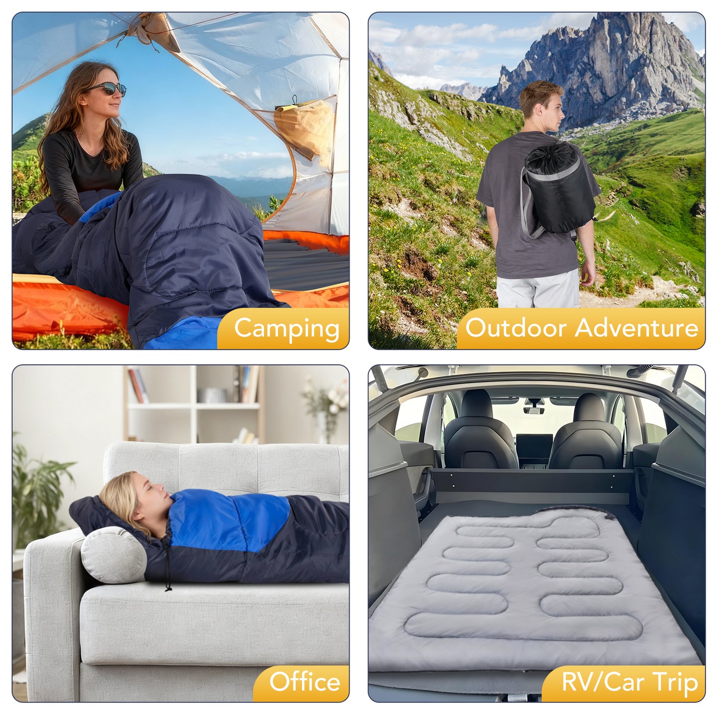 SPBTAR Sleeping Bag, Waterproof Windproof Lightweight Sleeping Bags for Adults & kids with Compression Sack, All Season Sleeping Bags for Camping, Hiking, Travel, Outdoor