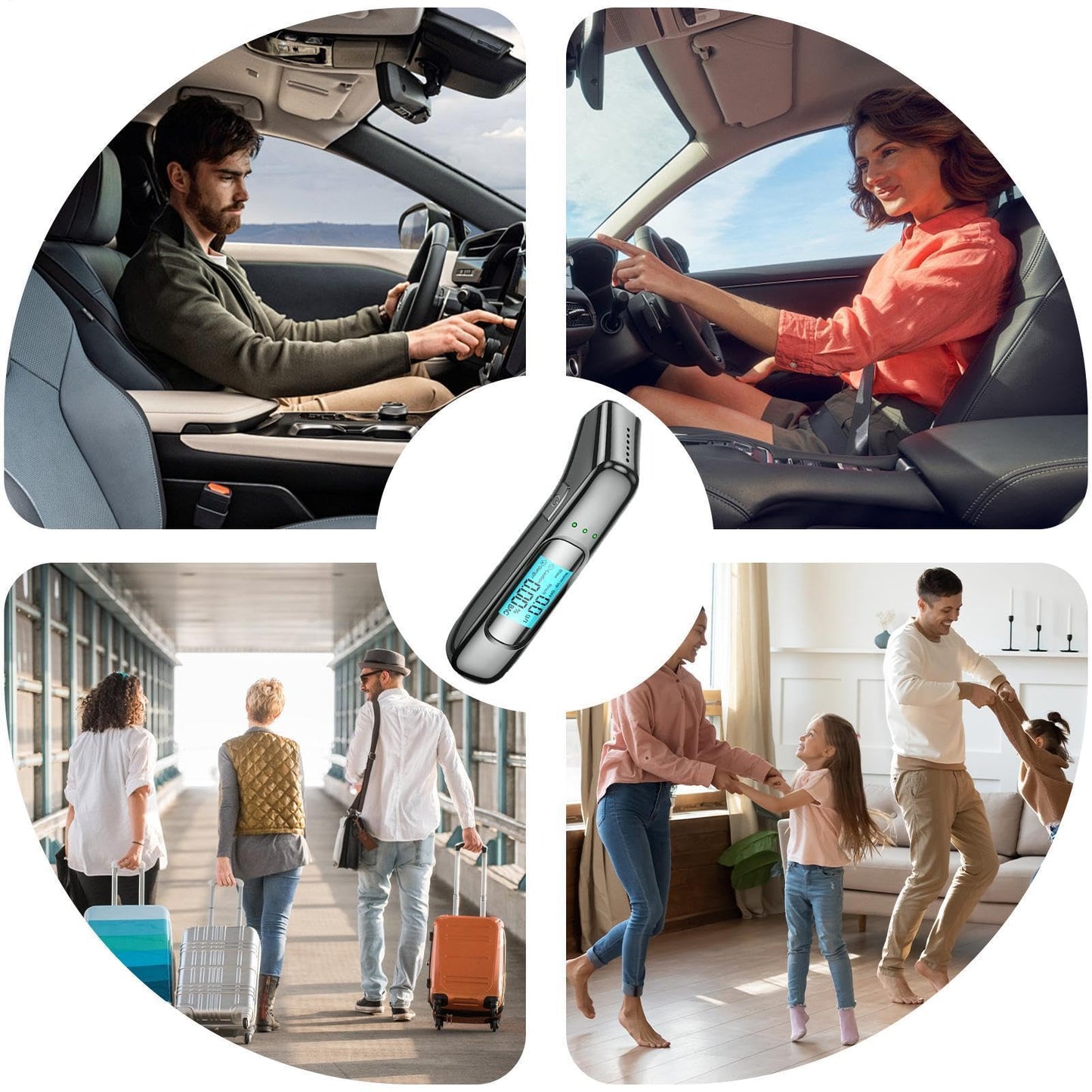SPBTAR Breathalyzer, Non-Contact Professional Alcohol Tester with LCD Digital Display & 3-Color Warning System, High-Precision Portable Breath Alcohol Detector for Personal, Home and Party Use