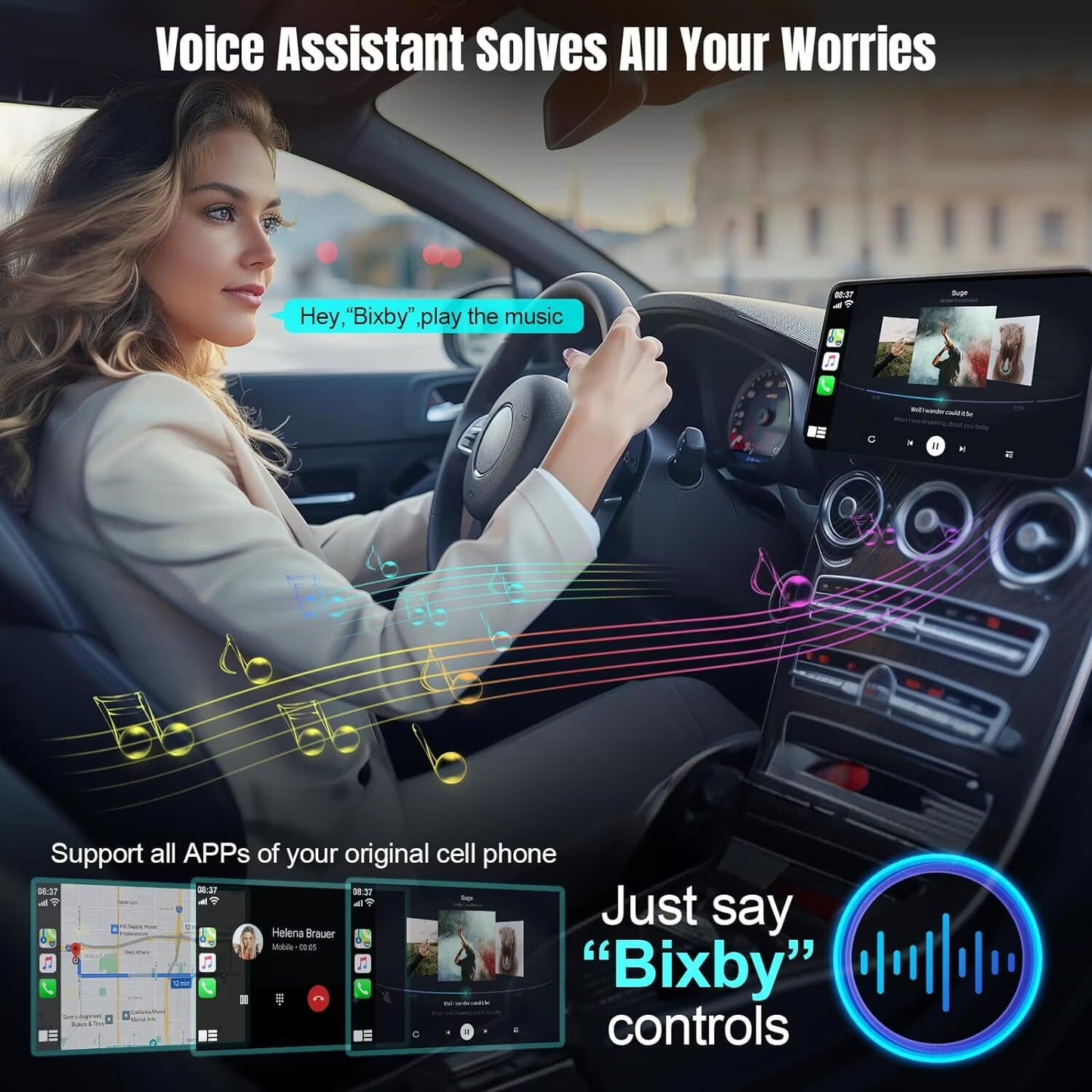 SPBTAR Wireless Carplay Adapter for Cars - Plug and Play USB A/C Dongle Converts Wired to Wireless Carplay, Compatible with Factory Wired Carplay Models (2016+), Android Auto, Aluminum Alloy