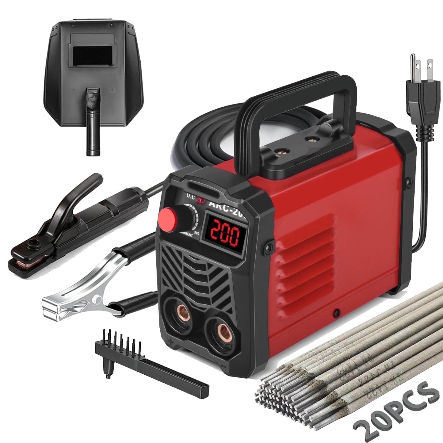 SPBTAR Stick Welder 200Amp 110V ARC Welding Machine, Mini Portable IGBT Inverter Welder Kit w/ 20 Rods, Hot Start, Anti-Stick, Arc Force, for 1/16-1/8" Rod