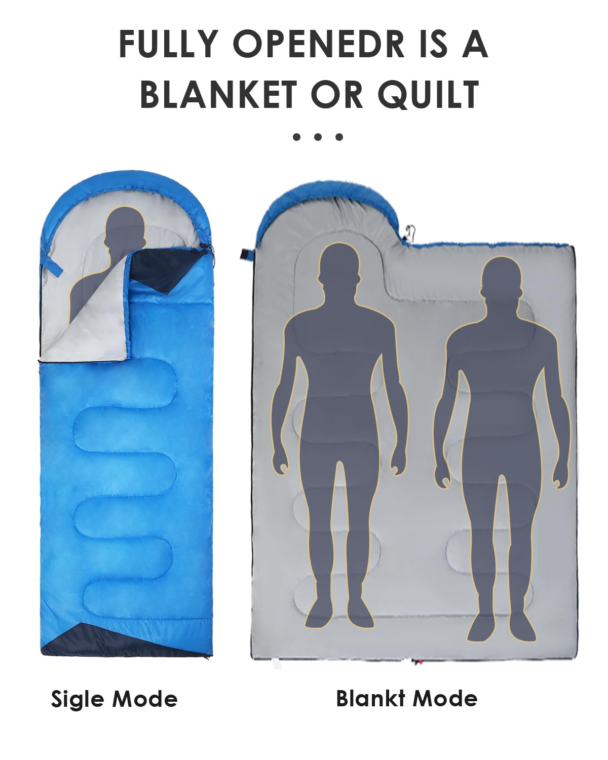 SPBTAR Sleeping Bag, Waterproof Portable Sleeping Bags for Adults with Compression Sack for All Season Camping, Hiking, Tent, Travel