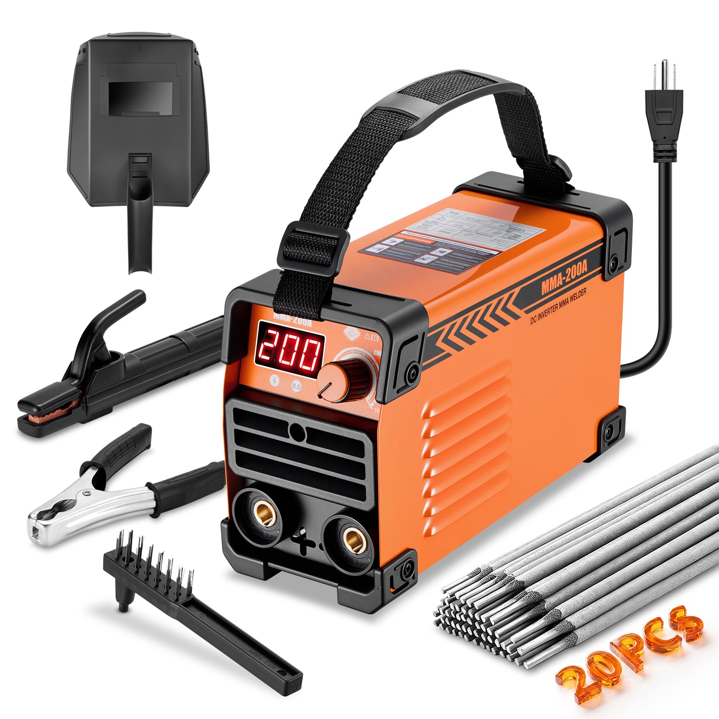 SPBTAR Stick Welder 200Amp 110V ARC Welding Machine, Mini Portable IGBT Inverter Welder Kit w/ 20 Rods, Hot Start, Anti-Stick, Arc Force, for 1/16-1/8" Rod